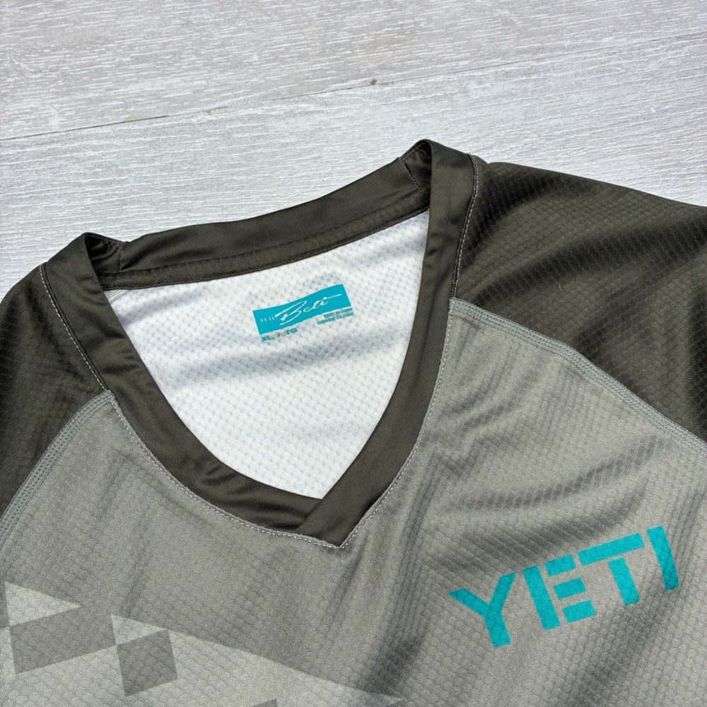 Yeti Beti Mountain Bike Jersey Womens XL Grey Teal 3/4 Sleeve MTB Cycling Top - Picture 3 of 8